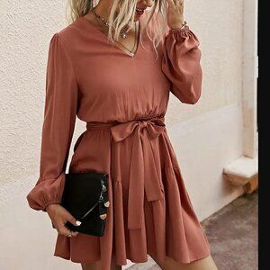 ORANGE Belted Mini Dress